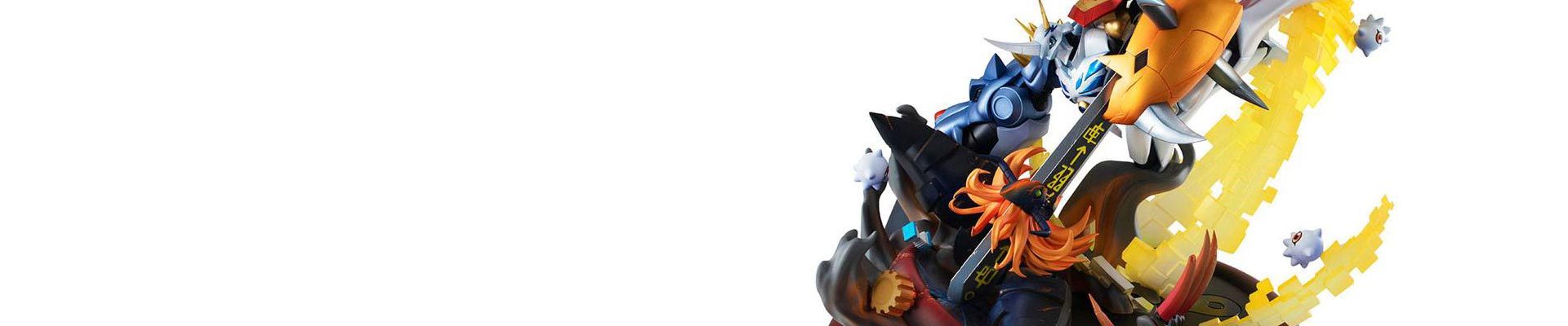 Bannière représentant la statuette Megahouse Digimon Adventure Omegamon vs Diaboromon